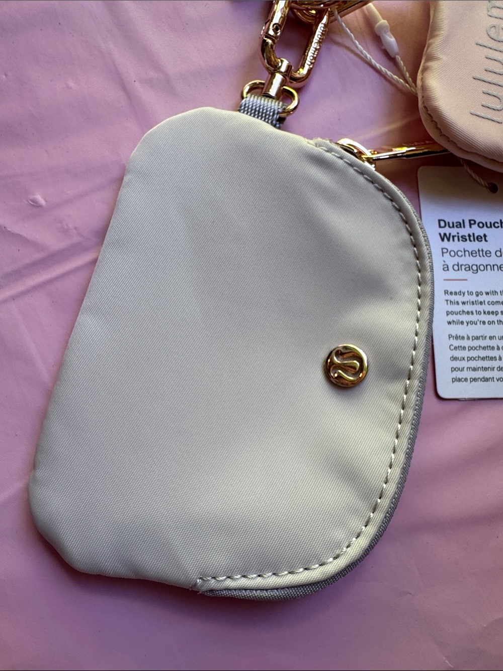lululemon athletica Cream light gray Dual Pouch Wristlet Key & Card Holder - Picture 2 of 5